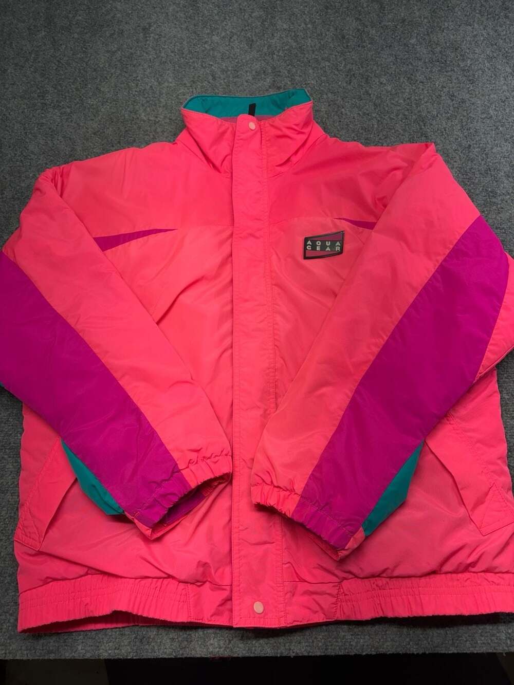 Vintage Nike-Aqua Gear Retro 80s 90s Colorblock Ski Jacket Pink Purple Teal cool